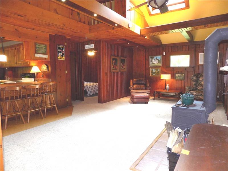 1956 Stoughton Road Slippery Rock, PA 16057 - Photo 5 of 25 Living Room with Skylights , Wood Stove