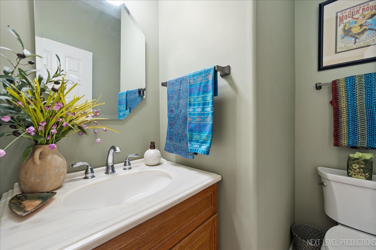 332 Wolcott Lane Batavia, IL 60510 - Photo 25 of 28 a bathroom with a sink a toilet and mirror
