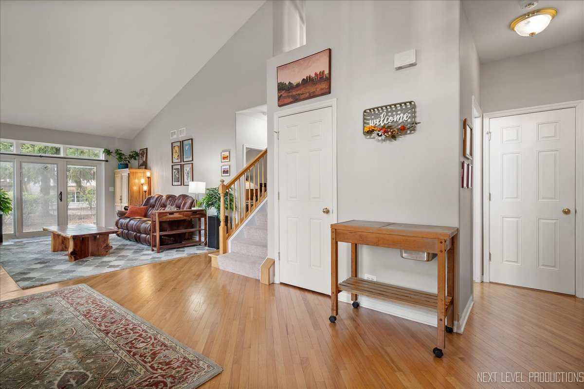 332 Wolcott Lane Batavia, IL 60510 - Photo 9 of 28 a living room with furniture a fireplace and wooden floor