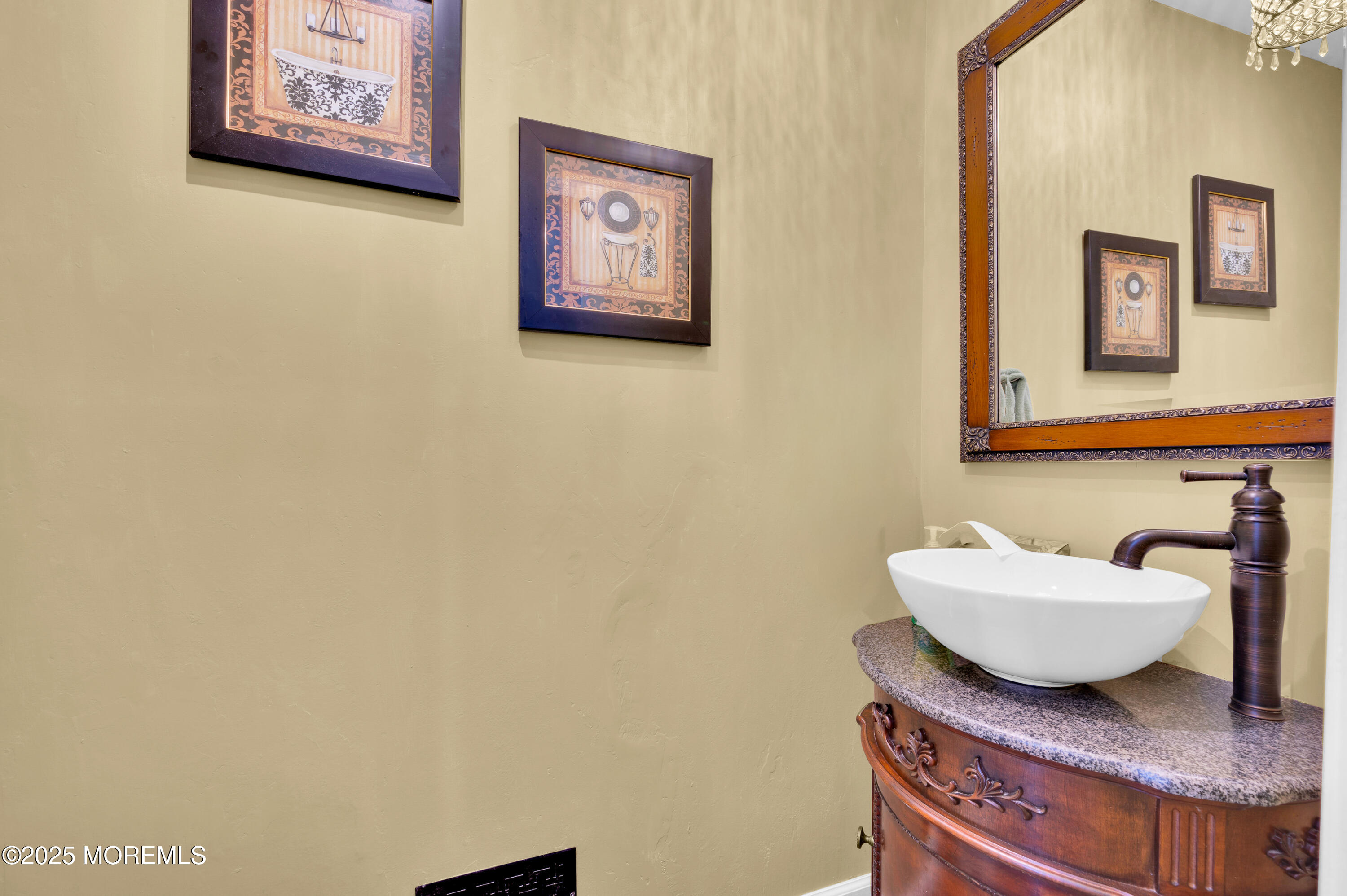 76 Diamond Lane Howell, NJ 07731 - Photo 17 of 36 a bathroom with a granite countertop sink and a mirror