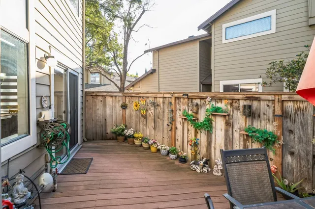 a front view of a house having patio