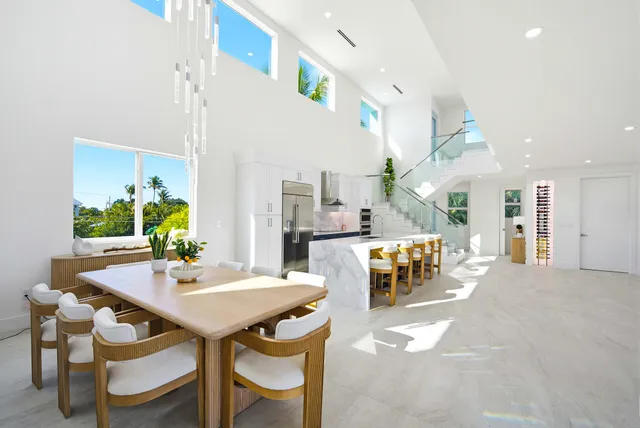 a house view with a lake view