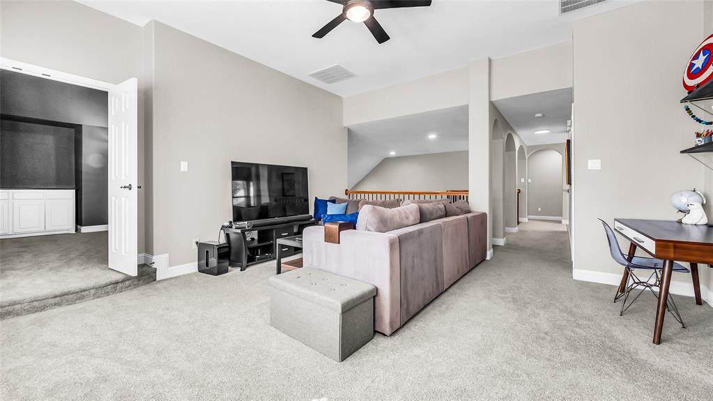 3608 Acropolis Way Plano, TX 75074 - Photo 22 of 37 a living room with furniture and a flat screen tv