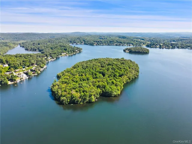 a view of a lake with a mountain view