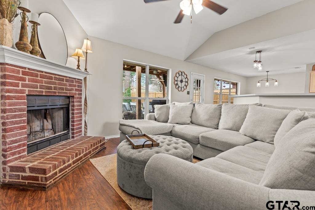 270 Frederick Circle Flint, TX 75762 - Photo 4 of 34 a living room with furniture and a fireplace
