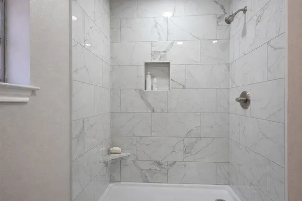 a bathroom with a shower