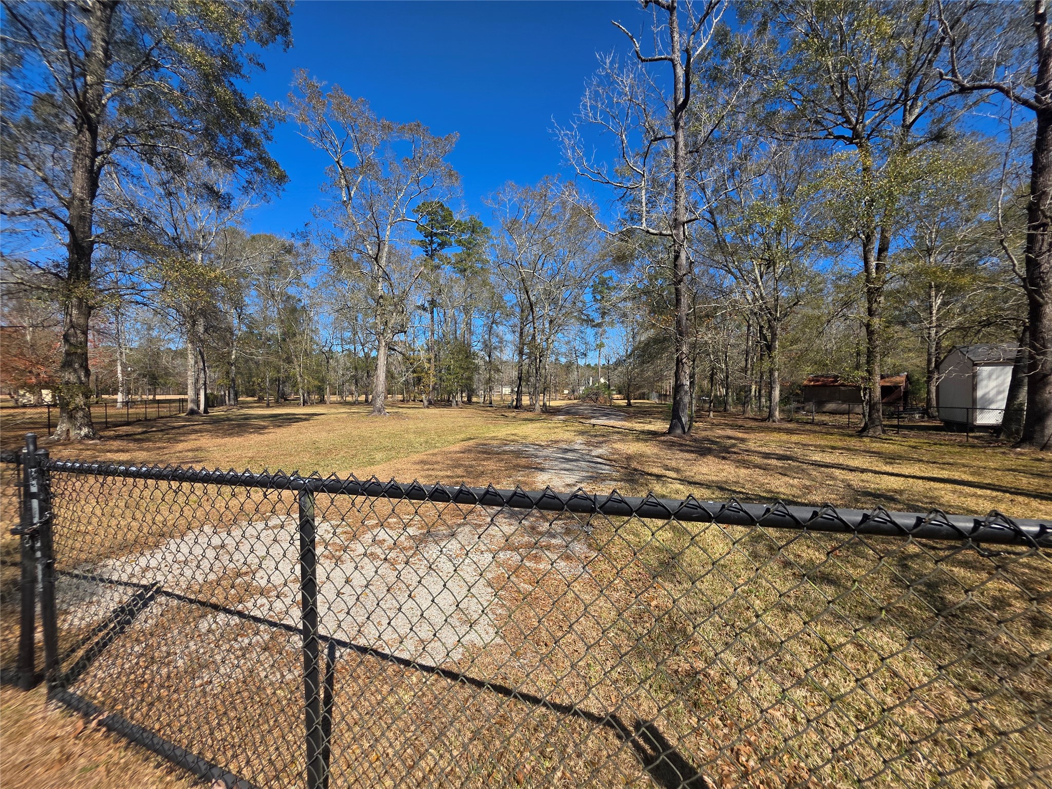 8708 West Fox Road Orange, TX 77632 - Photo 21 of 23 Spacious fenced lot with mature trees, offering privacy and a natural setting. Ideal for adding a second home or adding an RV.