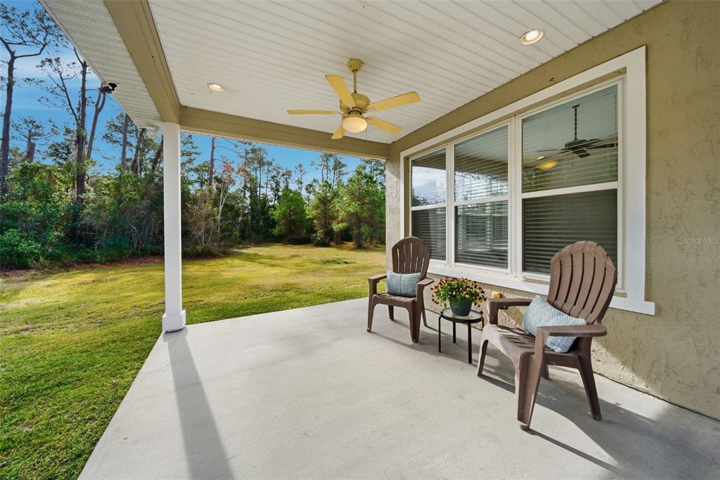 4604 North Fort Christmas Road Christmas, FL 32820 - Photo 29 of 41 a view of a patio with a table chairs and garden