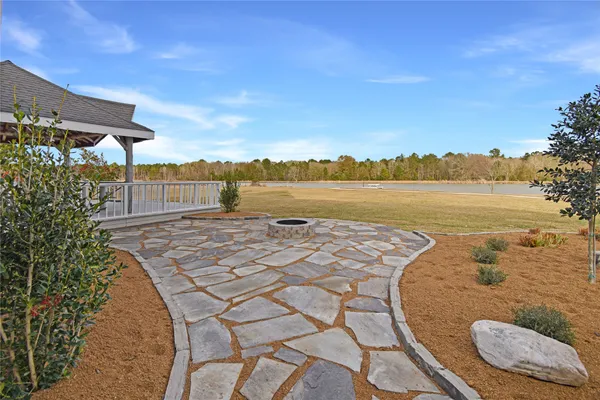 a view of a lake with a mountain