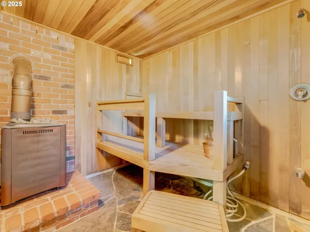 a backyard of a house with plants and trees