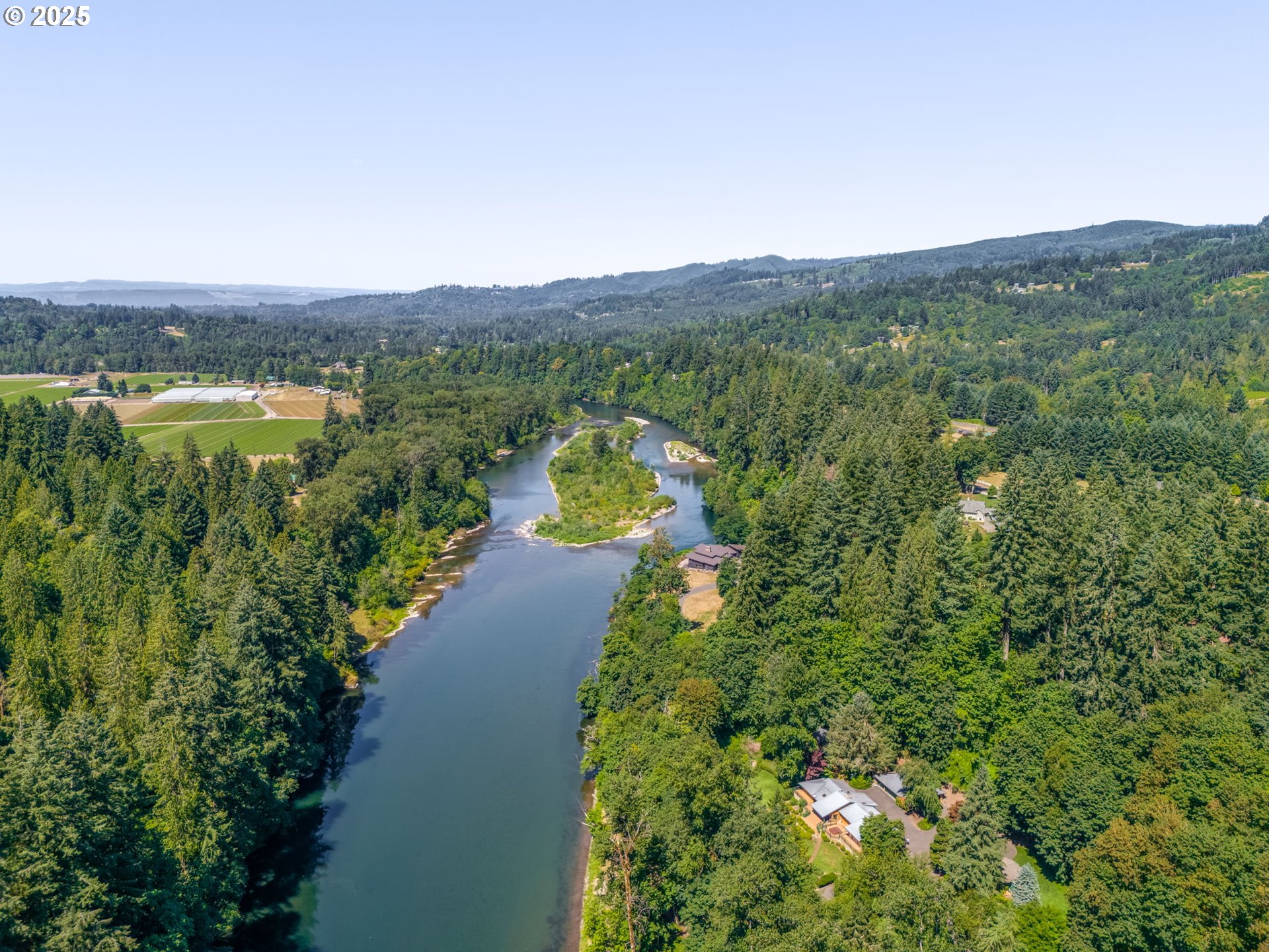3817 Old Lewis River Road Woodland, WA 98674 - Photo 5 of 48 a view of a lake with a mountain in the background
