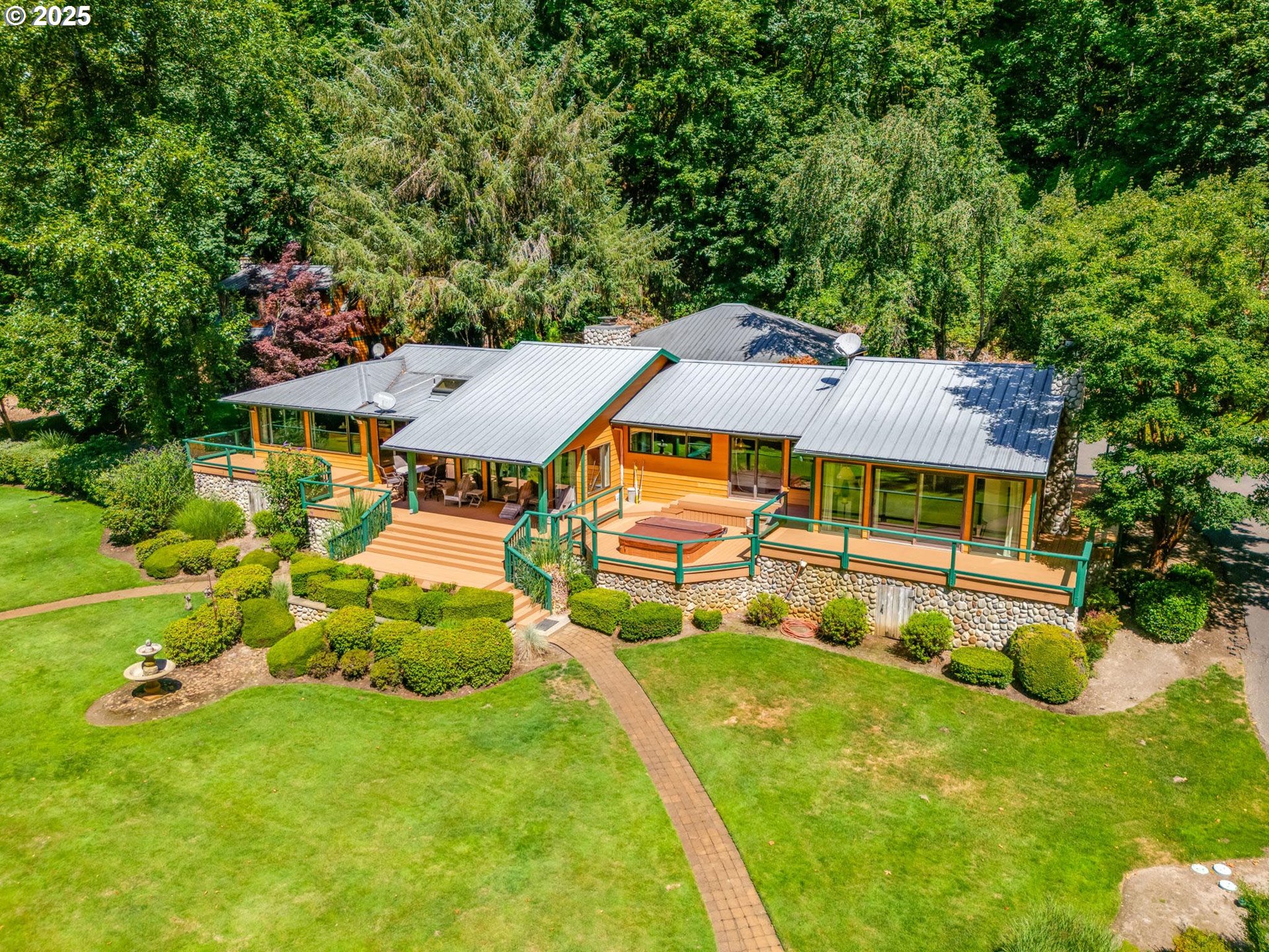 3817 Old Lewis River Road Woodland, WA 98674 - Photo 8 of 48 an aerial view of a house with a big yard
