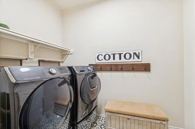 a view of backyard with green space