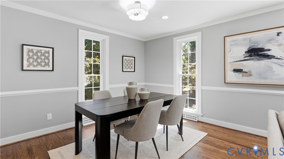 2301 Traymore Road North Chesterfield, VA 23235 - Photo 15 of 67 Hardwood flooring, crown molding, chair rail, and