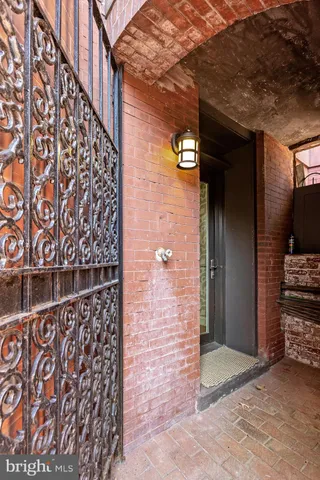 a view of wooden door