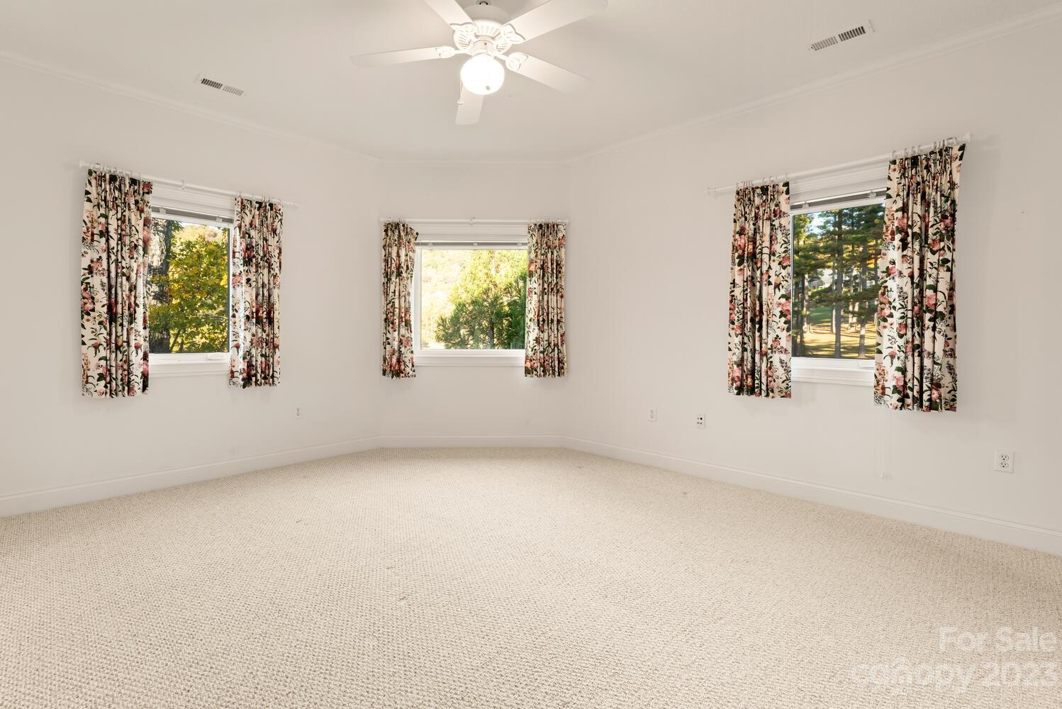 42 Country Club Road Mills River, NC 28759 - Photo 29 of 48 an empty room with windows and chandelier fan
