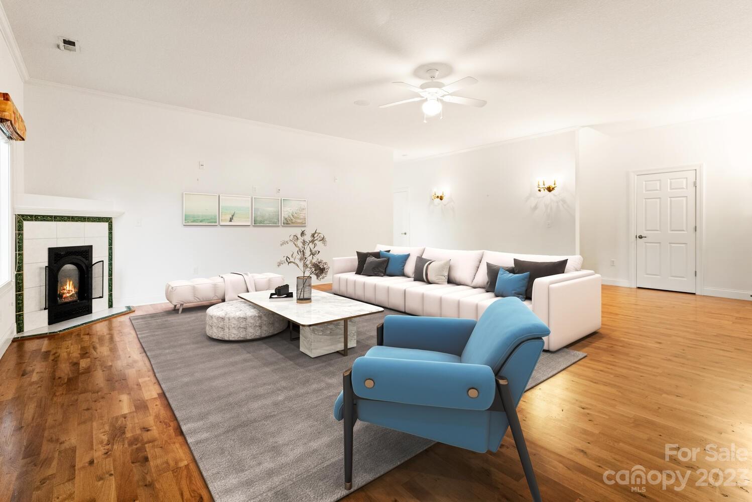 42 Country Club Road Mills River, NC 28759 - Photo 35 of 48 a living room with furniture and a fireplace