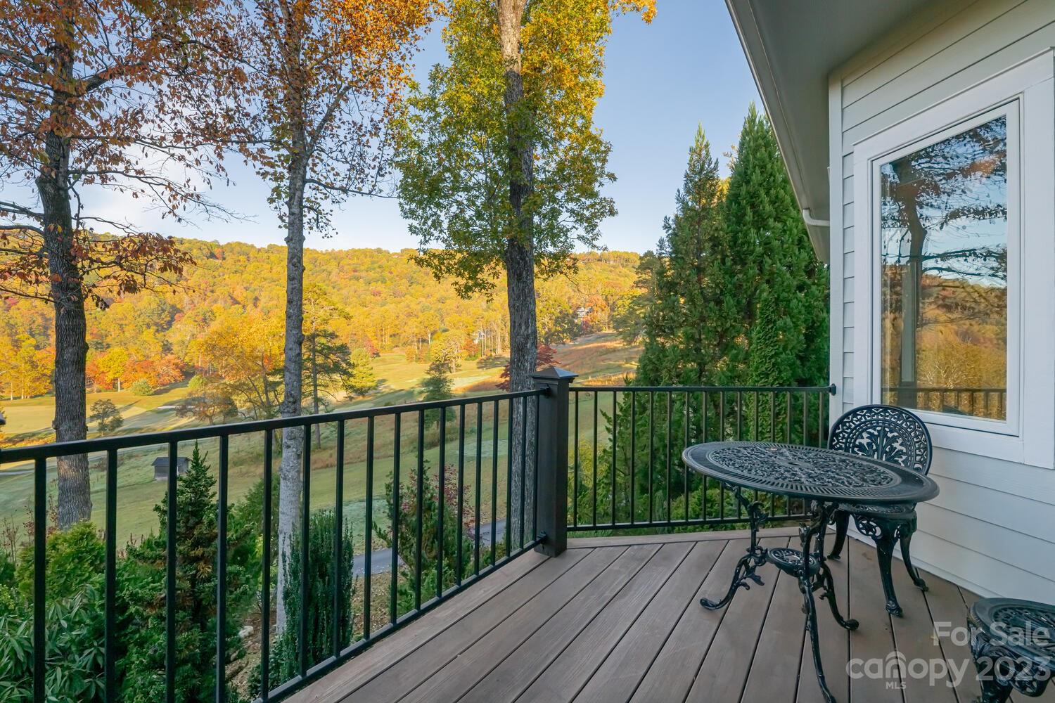 42 Country Club Road Mills River, NC 28759 - Photo 41 of 48 a balcony with wooden floor table and chairs