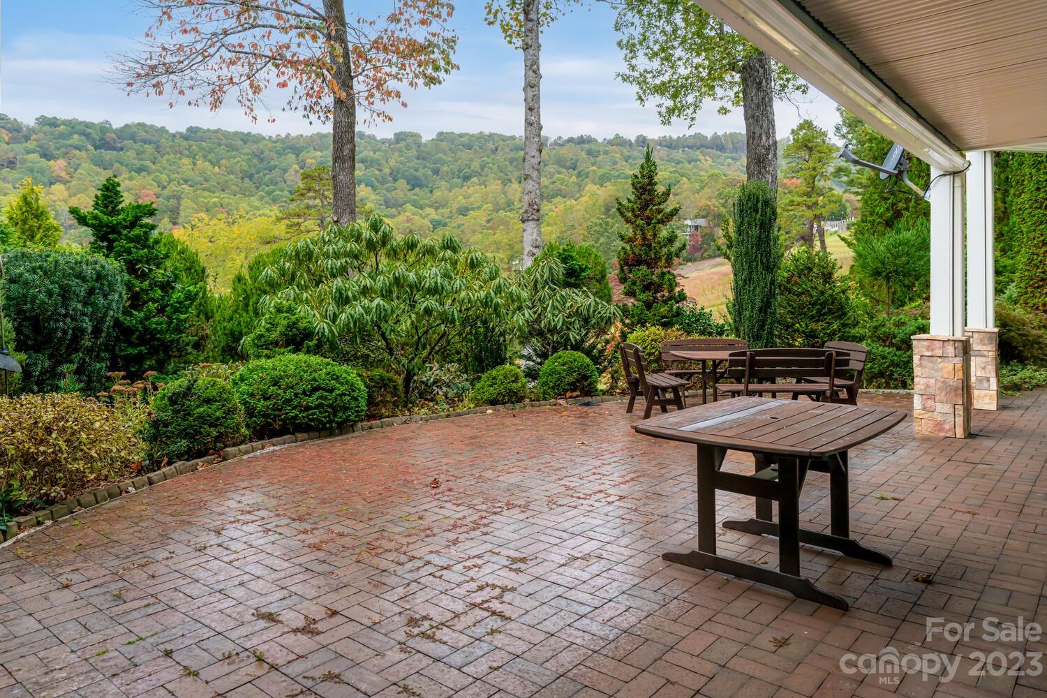 42 Country Club Road Mills River, NC 28759 - Photo 44 of 48 a backyard of a house with table and chairs