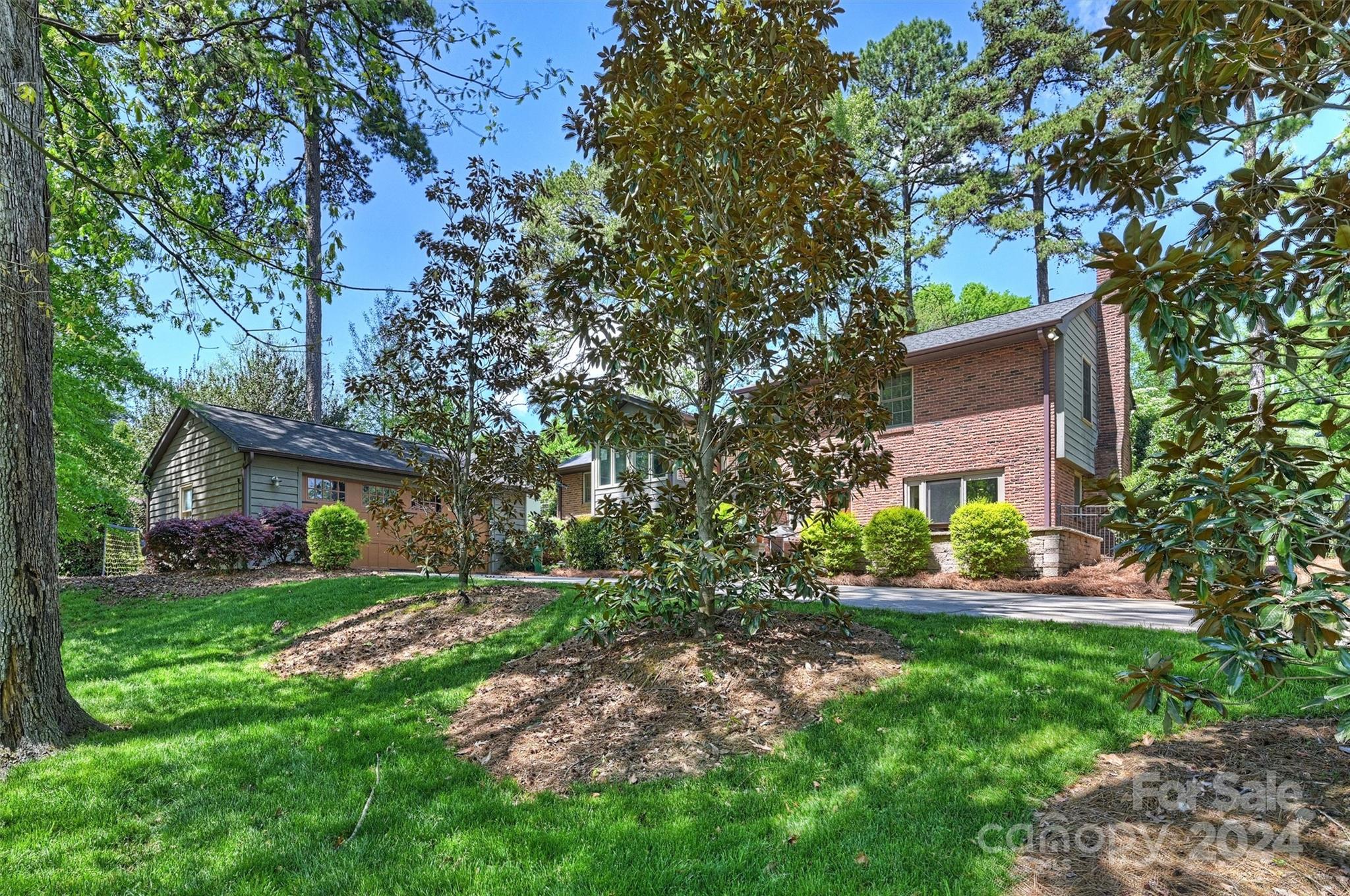 3820 Sulkirk Road Charlotte, NC 28210 - Photo 43 of 48 a view of a backyard with plants and large tree