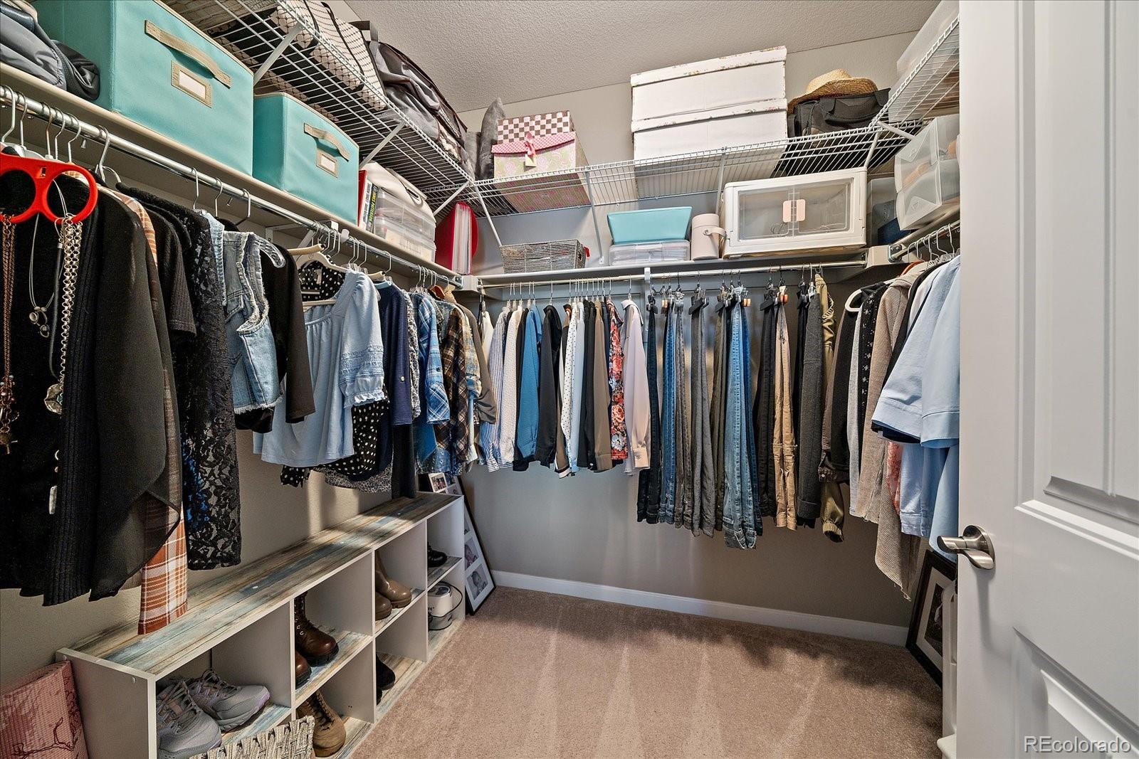 4474 Copeland Circle, Unit 203 Highlands Ranch, CO 80126 - Photo 16 of 33 a view of walk in closet with clothes and shoes