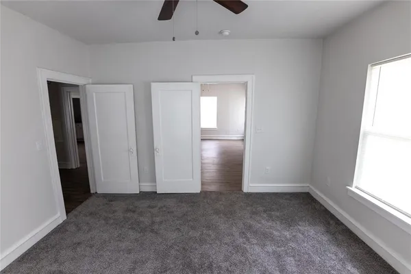 an empty room with a window