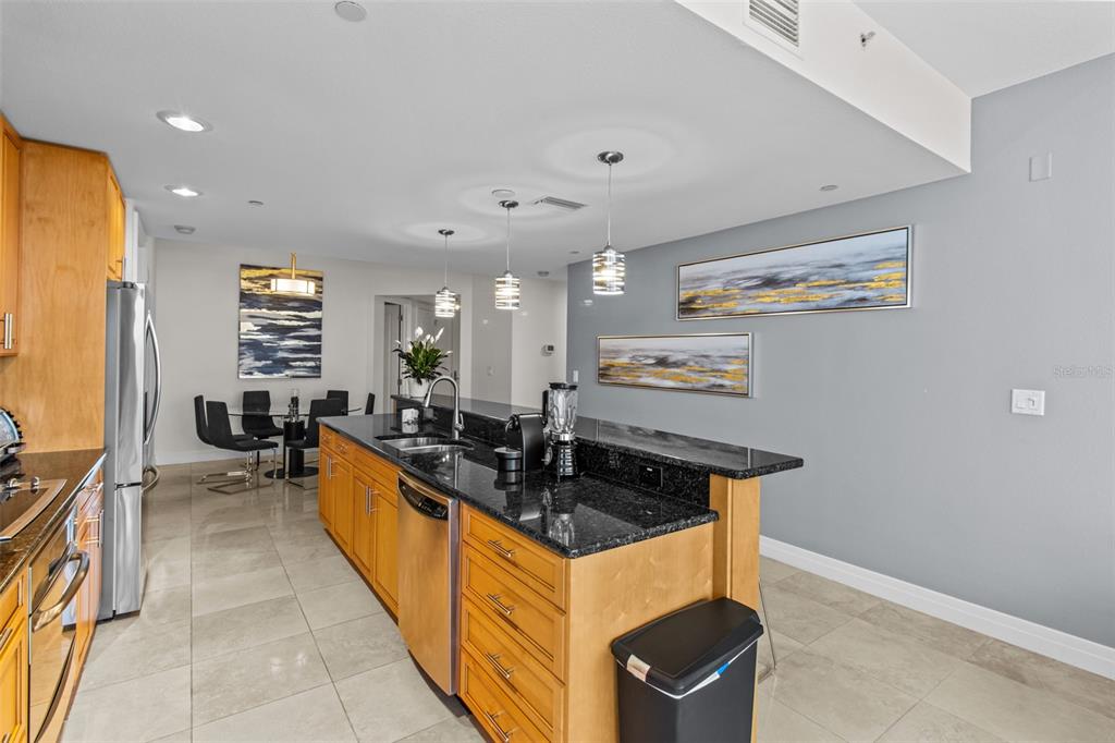 331 Cleveland Street, Unit 2102 Clearwater, FL 33755 - Photo 9 of 66 a kitchen with granite countertop a sink and cabinets