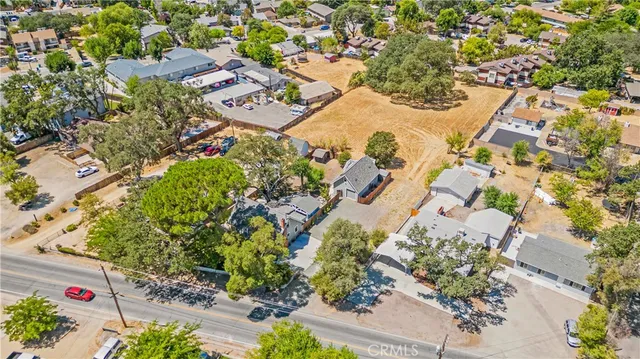 an aerial view of a residential houses