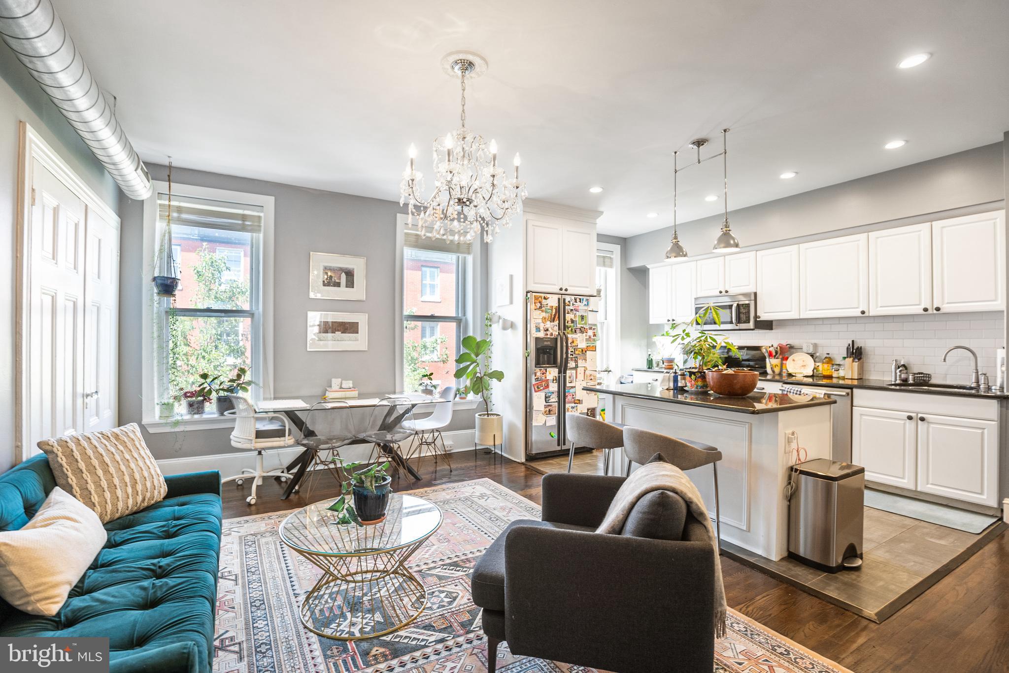 1624 Spruce Street, Unit 3F Philadelphia, PA 19103 - Photo 2 of 15 Open floor plan, living, dining, & kitchen