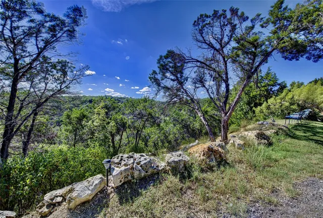 a backyard of a house with lots of green space