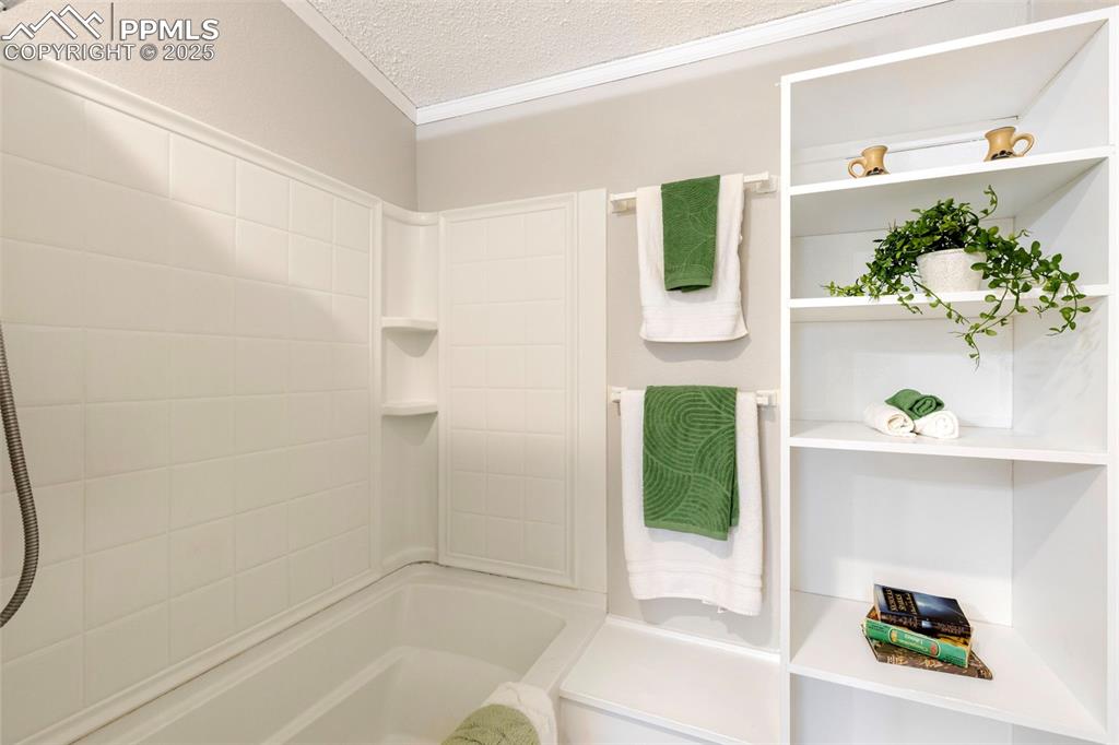 15345 Trigger Road Peyton, CO 80831 - Photo 18 of 26 a bathroom with a bathtub and a shower