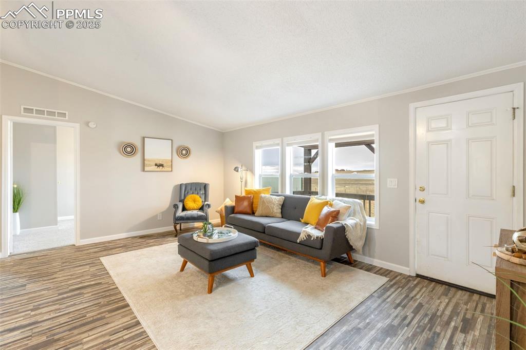 15345 Trigger Road Peyton, CO 80831 - Photo 6 of 26 a living room with furniture and a wooden floor