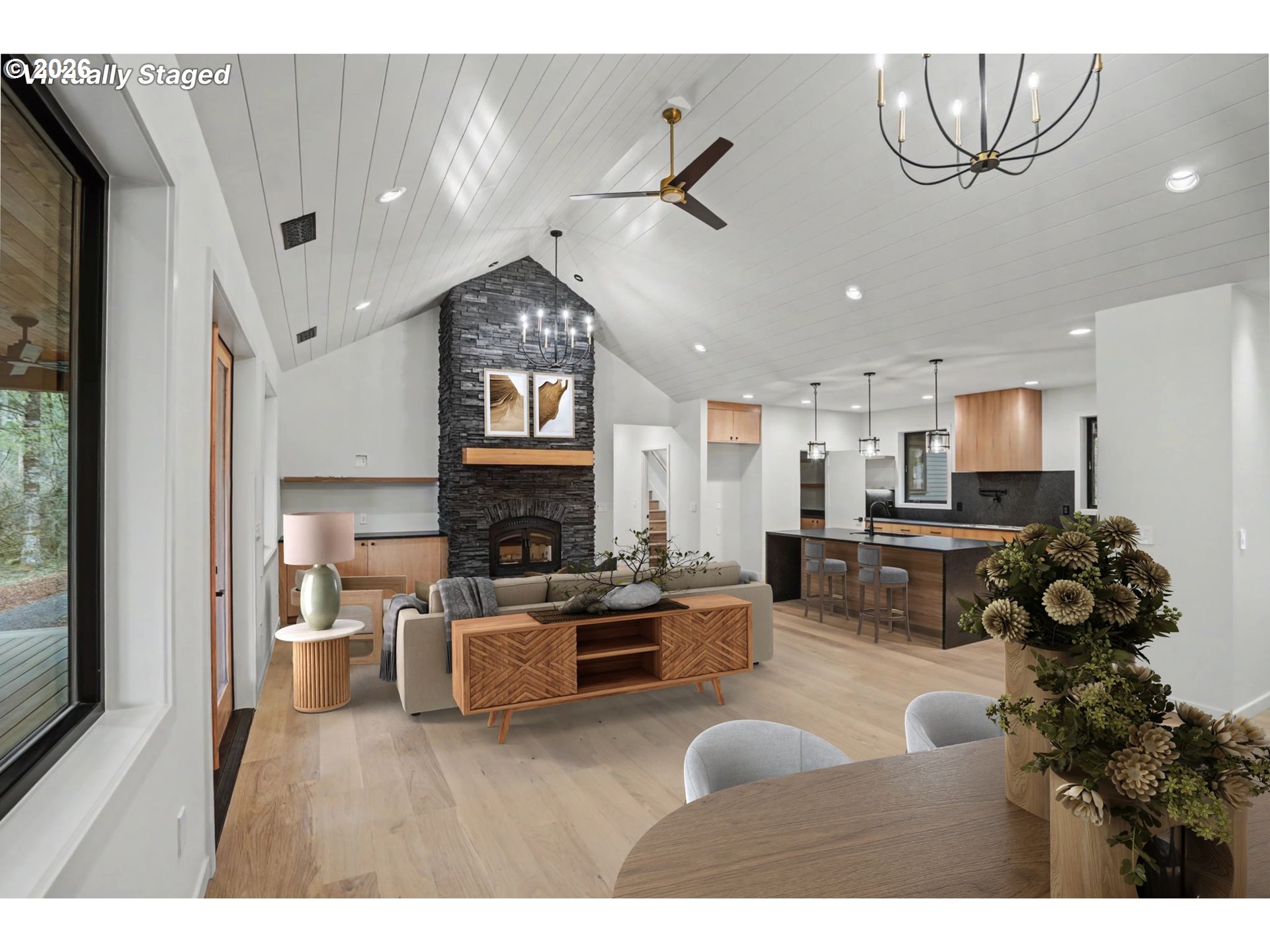 19850 Winters Hill Road Southeast Silverton, OR 97381 - Photo 5 of 48 a living room with furniture and a flat screen tv