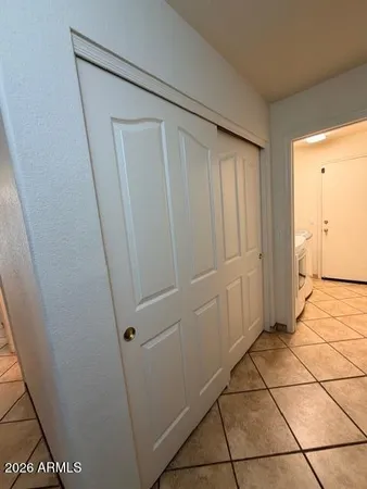 a view of a utility room with empty racks