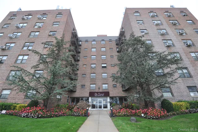 a front view of a building