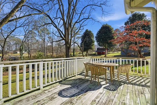 a view of a two chairs on deck