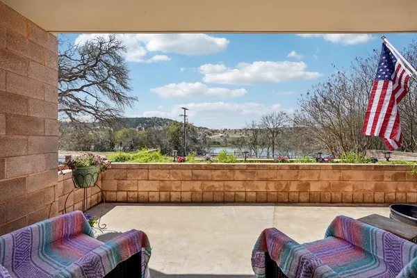 a view of a couches in a balcony