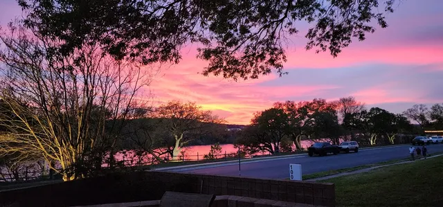 a view of a street in front of the house