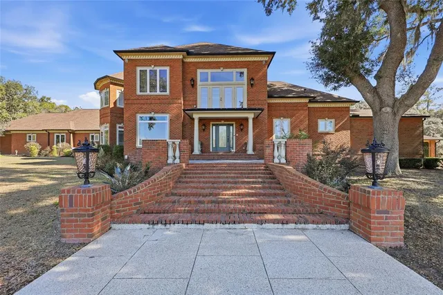 a front view of a house with entertaining space