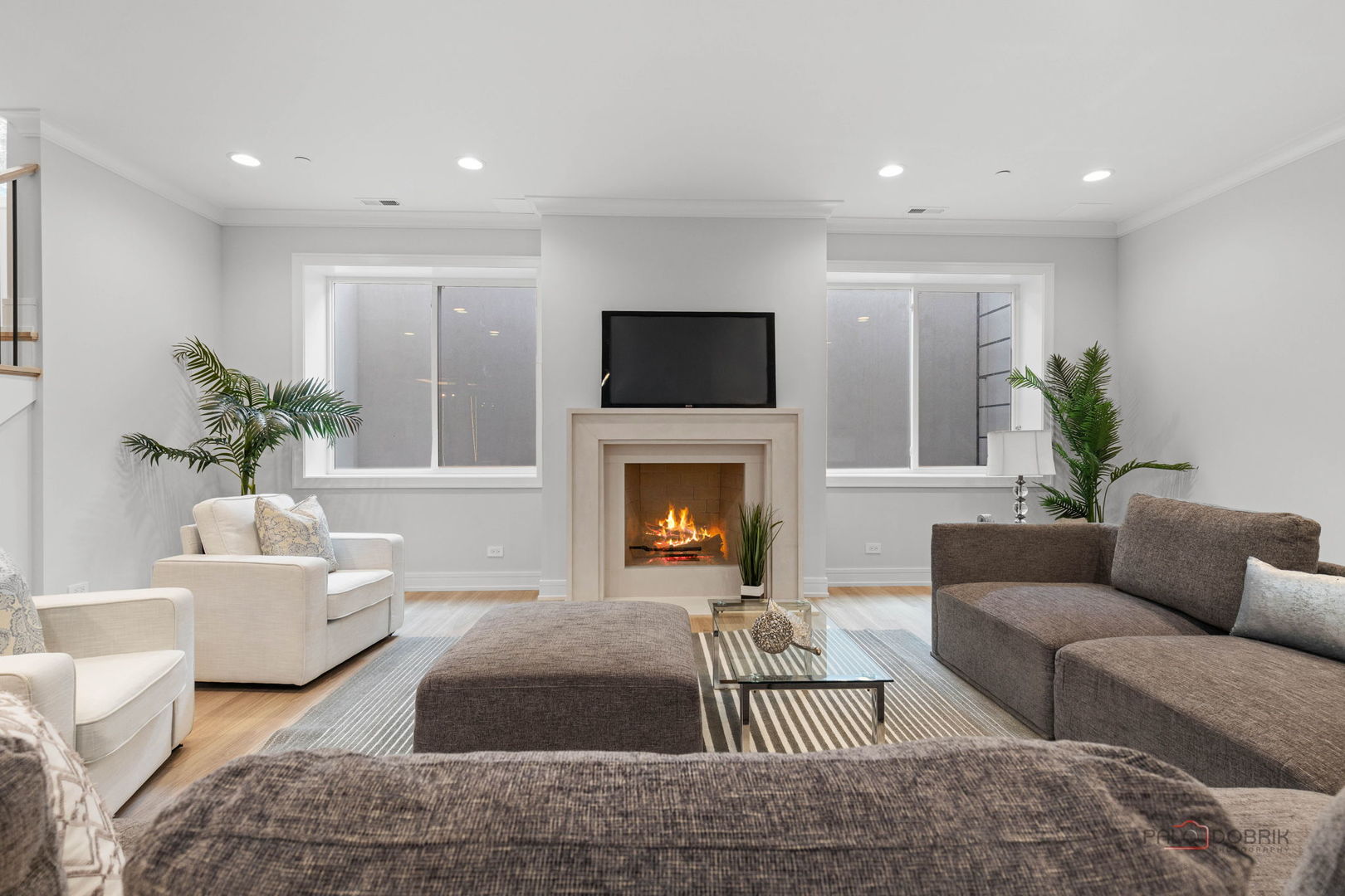 3890 Greenacre Drive Northbrook, IL 60062 - Photo 34 of 37 a living room with furniture and a fireplace