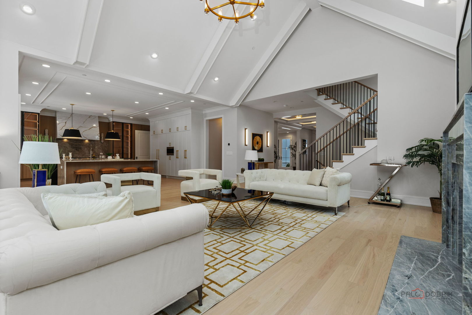 3890 Greenacre Drive Northbrook, IL 60062 - Photo 10 of 37 a living room with furniture and a view of kitchen