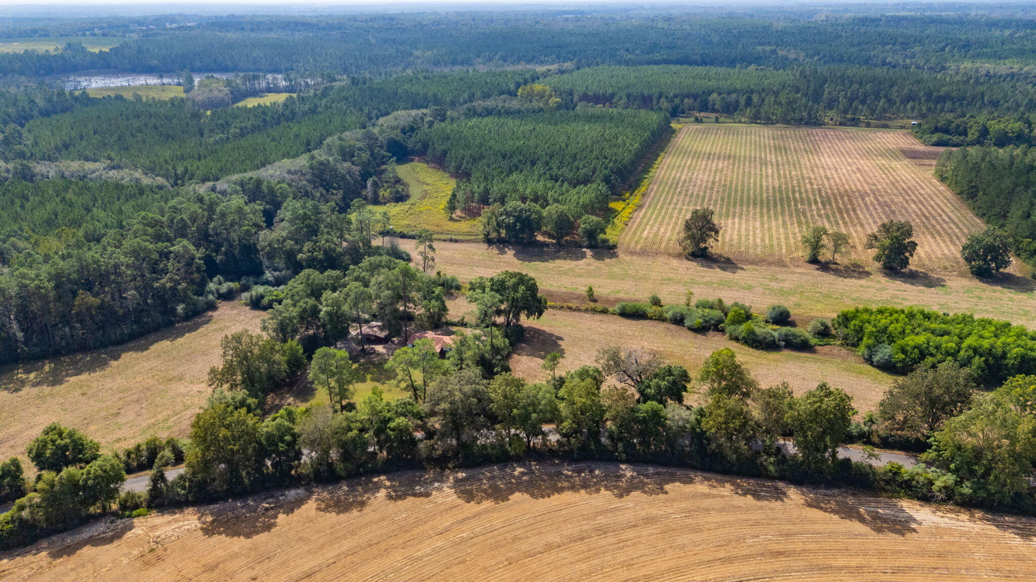 3-acre -a Prescott Road Florala, AL 36442 - Photo 35 of 36 an aerial view of a house with a garden and lake view