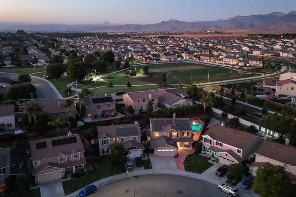 a view of city and mountain