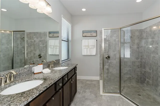 a bathroom with a shower