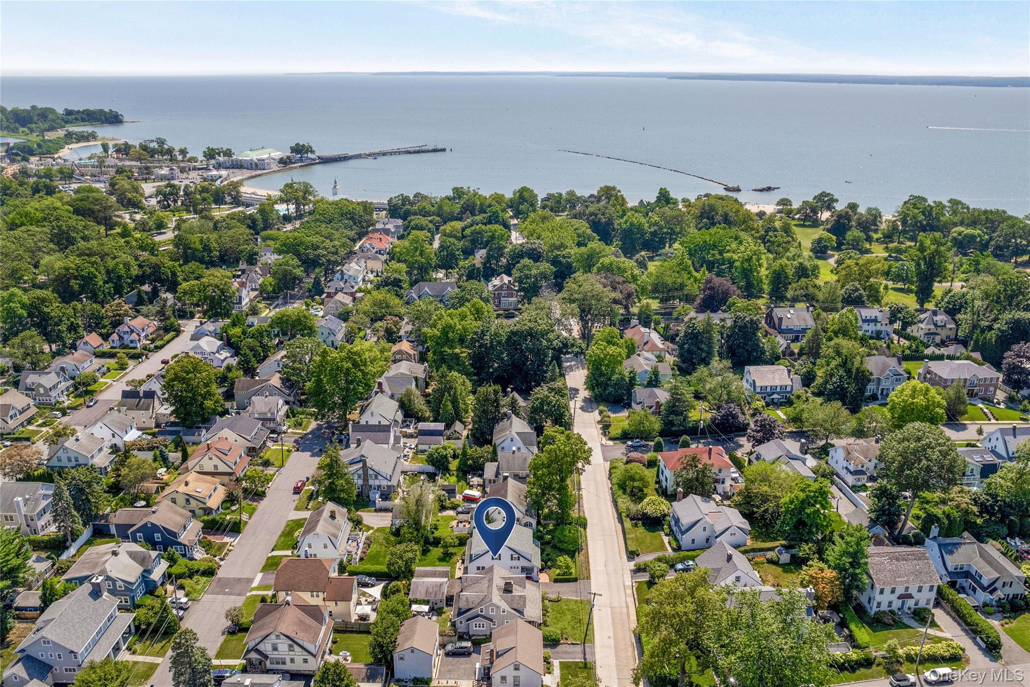 321 Rye Beach Avenue Rye, NY 10580 - Photo 33 of 36 Aerial view of residential area featuring a nearby body of water