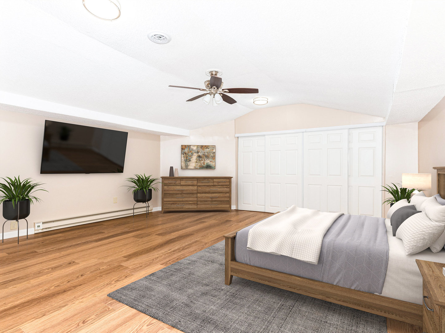 205 Luana Road Joliet, IL 60433 - Photo 7 of 13 a spacious bedroom with a bed and a flat screen tv