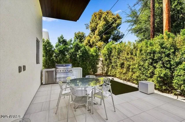 a living room with furniture