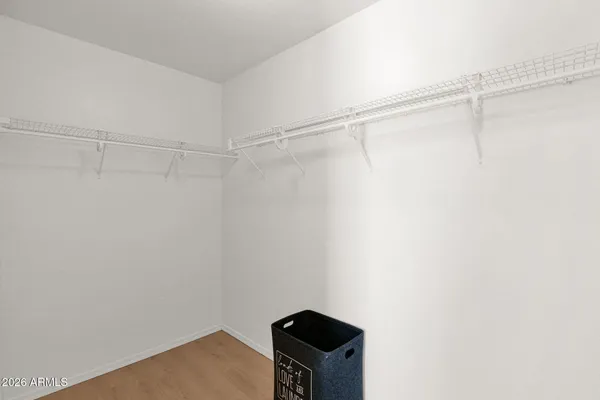 a view of small space with racks on the wall