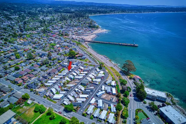 an aerial view of a city