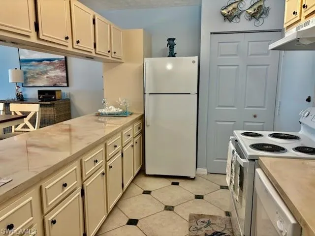 a kitchen with sink a stove and refrigerator
